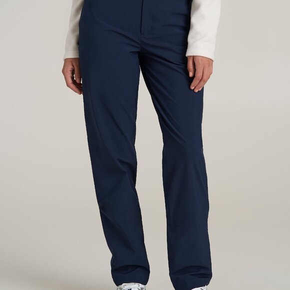 American Tall Pants - American Tall Pull On Fleece Lined Trouser Pants for Tall Women in Navy Size LL